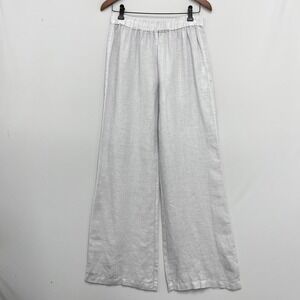 120% Lino 100% Linen Pants‎ Silver Gray Tone NWT Size 44
